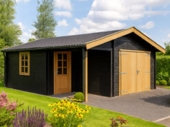 Blokhut garage met zadeldak