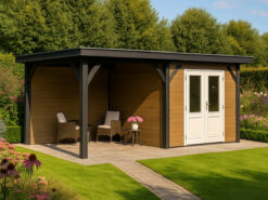Tuinhuis met zijluifel en platdak
