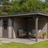 Tuinhuis met zijluifel en platdak