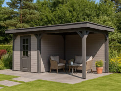 Tuinhuis met zijluifel en platdak