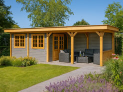 Tuinhuis met zijluifel en platdak