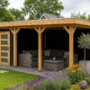Tuinhuis met luifel en platdak 2